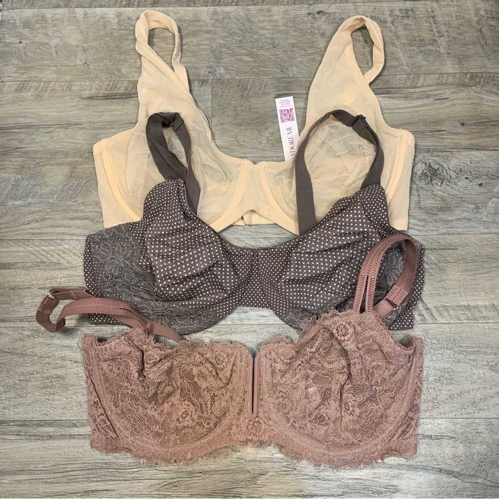 Warners Adore Me Auden 3 Underwired Unlined Lace Bras Balconete